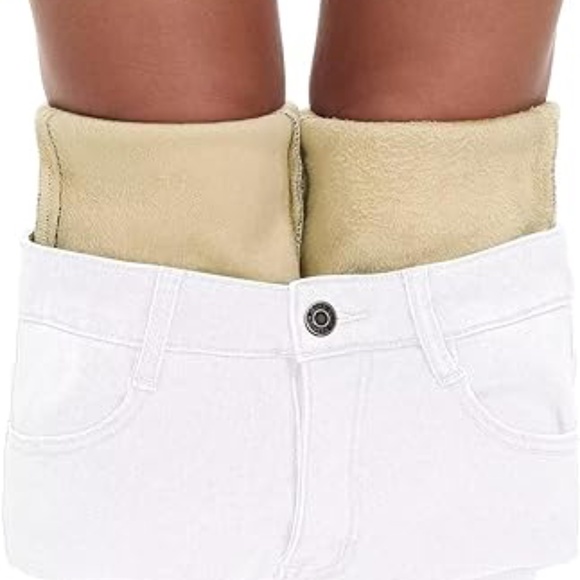 NWOT KDF Womens White Fleece Lined Jeans - Picture 2 of 5